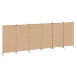 6-Panel Room Divider Beige 520 x 180 cm Fabric