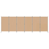 6-Panel Room Divider Beige 520 x 180 cm Fabric - Top-Down View