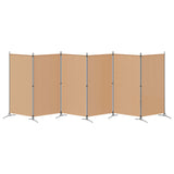 6-Panel Room Divider Beige 520 x 180 cm Fabric