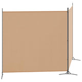 2-Panel Room Divider Beige 348 x 180 cm Fabric - Side View