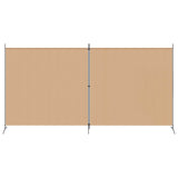 2-Panel Room Divider Beige 348 x 180 cm Fabric - Top-Down View