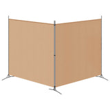 2-Panel Room Divider Beige 348 x 180 cm Fabric - Rear View
