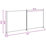 2-Panel Room Divider Beige 348 x 180 cm Fabric