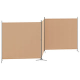 4-Panel Room Divider Beige 525 x 180 cm Fabric - Side View