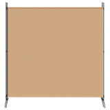 4-Panel Room Divider Beige 525 x 180 cm Fabric - 45-Degree Angle