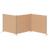 4-Panel Room Divider Beige 525 x 180 cm Fabric - Rear View