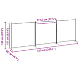 4-Panel Room Divider Beige 525 x 180 cm Fabric - Low Angle