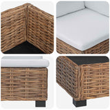 2 pcs Rattan Lounge Set with Cushions GENDT Natural Rattan