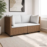 2 pcs Rattan Lounge Set with Cushions GENDT Natural Rattan - Side View