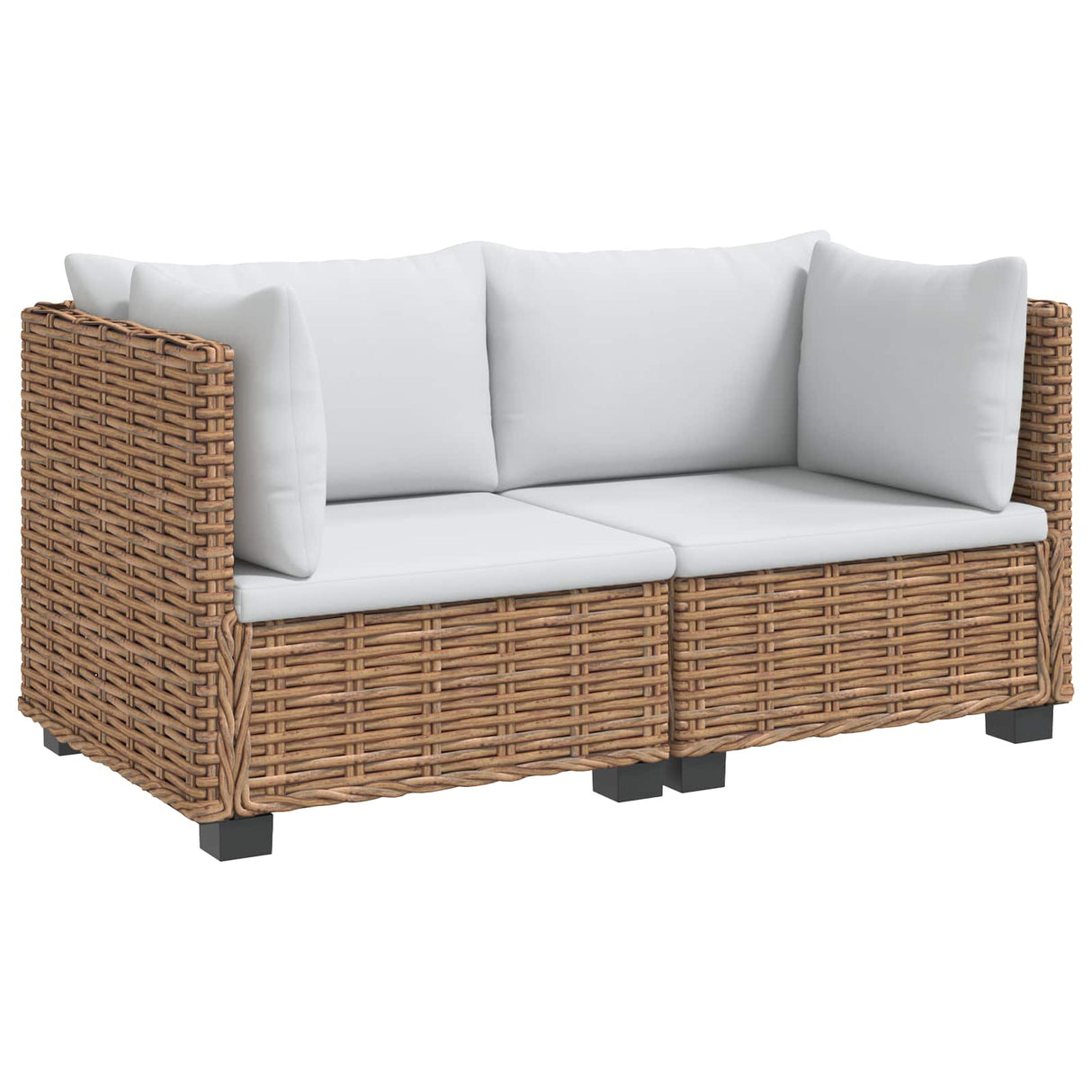 2 pcs Rattan Lounge Set with Cushions GENDT Natural Rattan