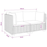 2 pcs Rattan Lounge Set with Cushions GENDT Natural Rattan