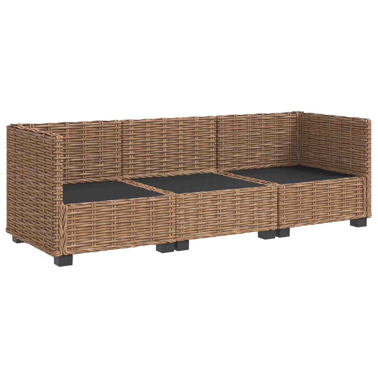 3 pcs Rattan Lounge Set with Cushions GENDT Natural Rattan