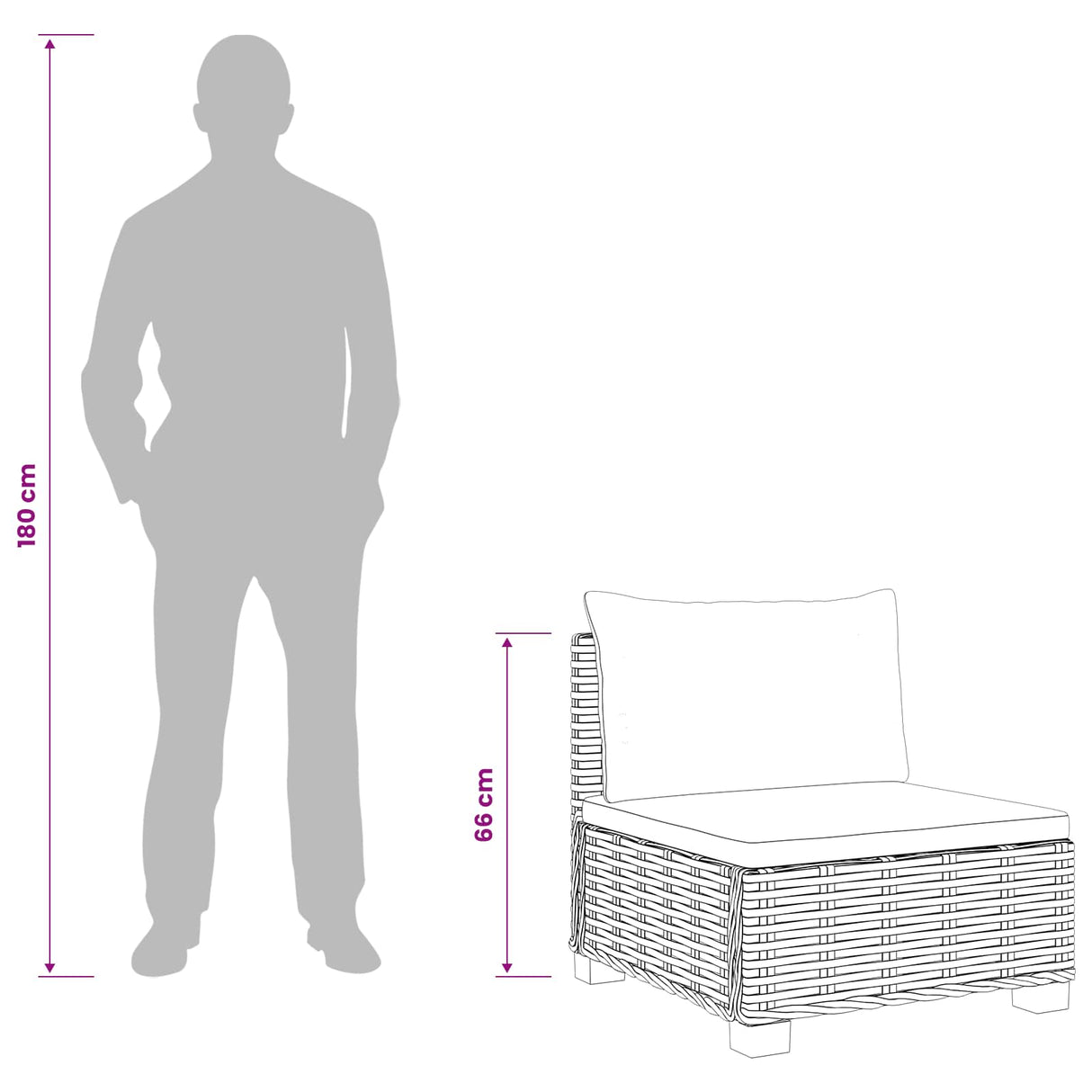 3 pcs Rattan Lounge Set with Cushions GENDT Natural Rattan
