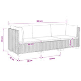 3 pcs Rattan Lounge Set with Cushions GENDT Natural Rattan - Extra Image
