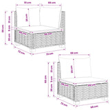 3 pcs Rattan Lounge Set with Cushions GENDT Natural Rattan