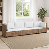 4 pcs Rattan Lounge Set with Cushions GENDT Natural Rattan