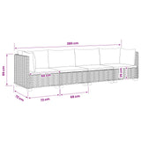 4 pcs Rattan Lounge Set with Cushions GENDT Natural Rattan - Extra Image