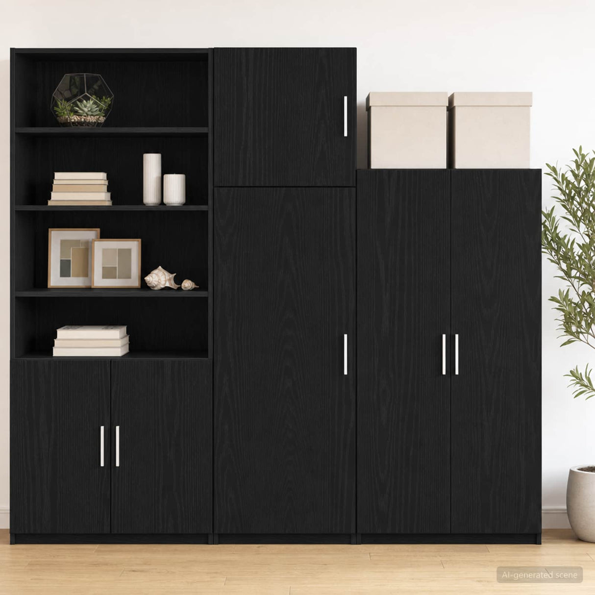 Wall Cabinet Black Oak 40 x 42.5 x 40 cm Engineered Wood