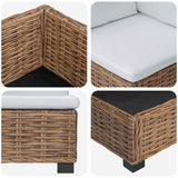Corner Sofa with Cushions GENDT Natural Rattan Natural