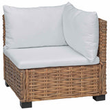 Corner Sofa with Cushions GENDT Natural Rattan Natural - Front View