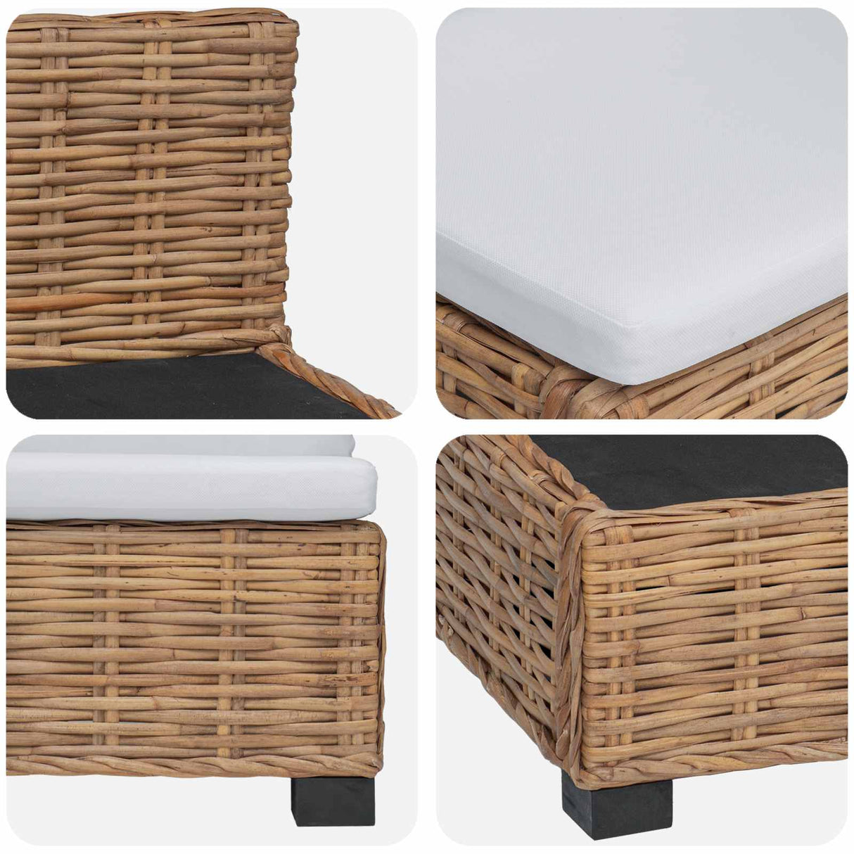 Middle Sofa with Cushions GENDT Natural Rattan Natural