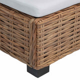 Footrest with Cushion GENDT Natural Rattan Natural - Rear View