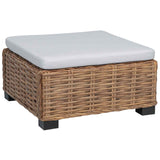 Footrest with Cushion GENDT Natural Rattan Natural - Front View
