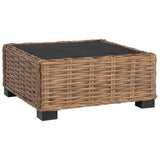 Footrest with Cushion GENDT Natural Rattan Natural - Top-Down View