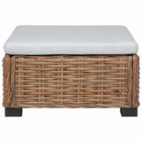 Footrest with Cushion GENDT Natural Rattan Natural - 45-Degree Angle