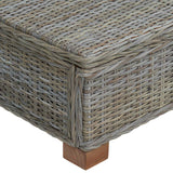 Coffee Table GENDT Natural Rattan Kubu Grey 67 x 60 x 30 cm - Rear View