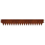 Lawn Edging 20 pcs 103 x 15 cm metal Rusty - Rear View