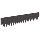 Lawn Edging 10 pcs 103 x 20 cm metal Black - Rear View