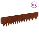 Lawn Edging 10 pcs 103 x 20 cm metal Rusty