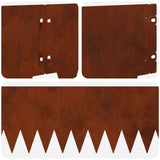 Lawn Edging 20 pcs 103 x 20 cm metal Rusty - Low Angle