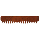 Lawn Edging 20 pcs 103 x 20 cm metal Rusty - Rear View