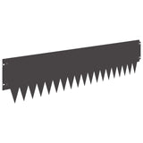 Lawn Edging 10 pcs 103 x 25 cm metal Black - Rear View
