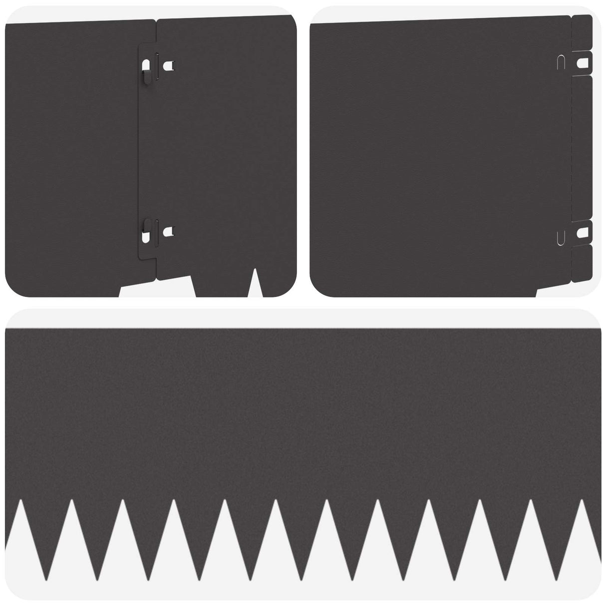 Lawn Edging 20 pcs 103 x 25 cm metal Black