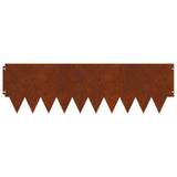 Lawn Edging 20 pcs 103 x 30 cm metal Rusty - Rear View