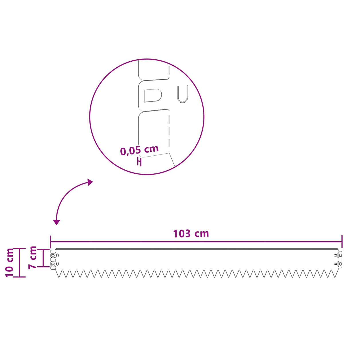 Lawn Edging 10 pcs 103 x 10 cm Steel Rusty