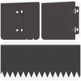 Lawn Edging 10 pcs 103 x 15 cm Steel Black - Close-Up Angle