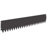Lawn Edging 10 pcs 103 x 20 cm Steel Black - Front View