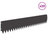 Lawn Edging 20 pcs 103 x 20 cm Steel Black