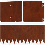 Lawn Edging 10 pcs 103 x 20 cm Steel Rusty - Low Angle