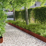 Lawn Edging 10 pcs 103 x 20 cm Steel Rusty