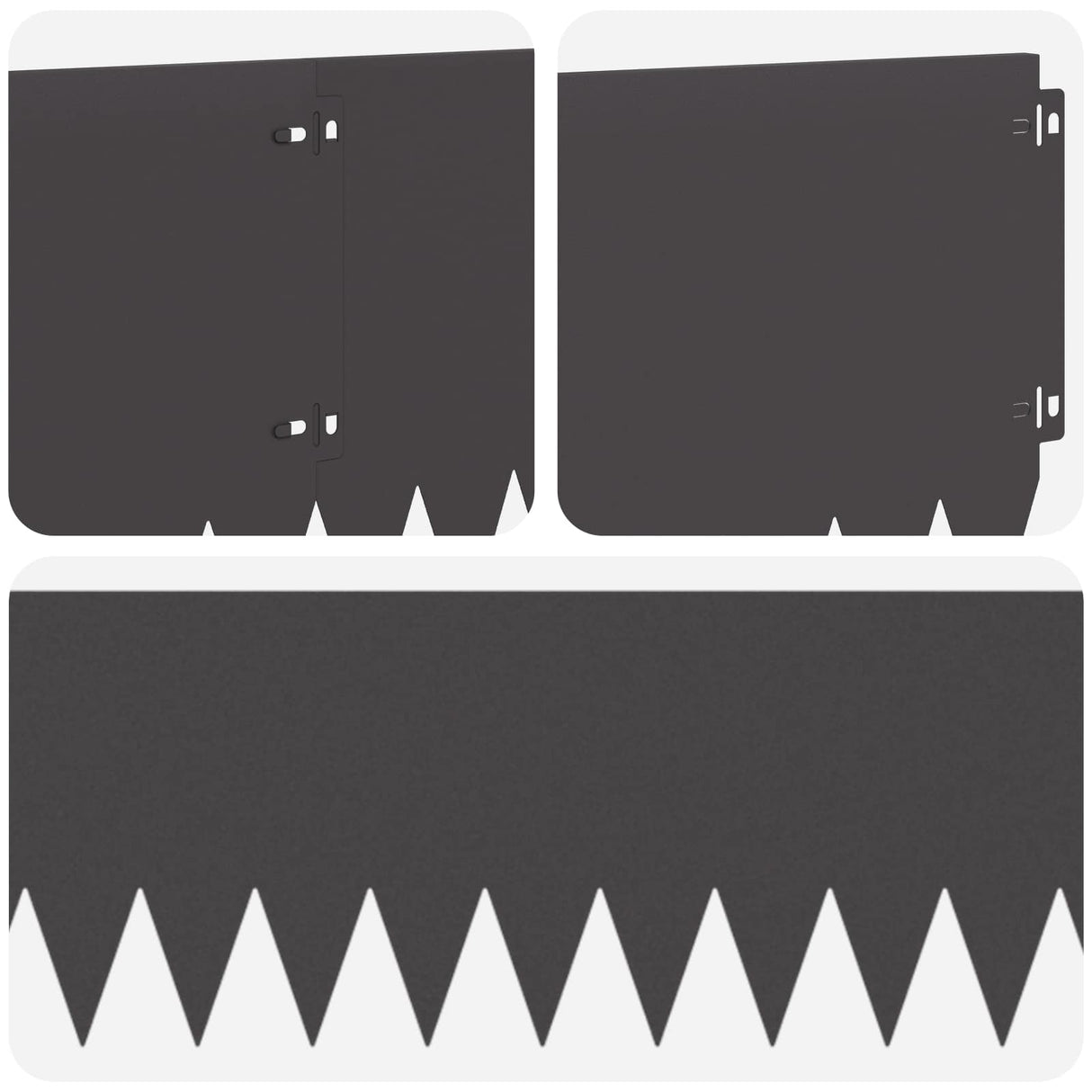 Lawn Edging 10 pcs 103 x 25 cm Steel Black