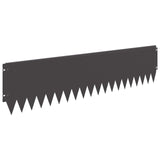 Lawn Edging 20 pcs 103 x 25 cm Steel Black - Front View
