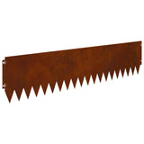 Lawn Edging 10 pcs 103 x 25 cm Steel Rusty - Close-Up Angle