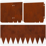 Lawn Edging 20 pcs 103 x 25 cm Steel Rusty - Low Angle
