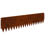 Lawn Edging 20 pcs 103 x 25 cm Steel Rusty - Front View