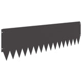 Lawn Edging 10 pcs 103 x 30 cm Steel Black - Front View